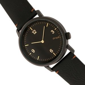NWT Women's All Black Leather Band Watch